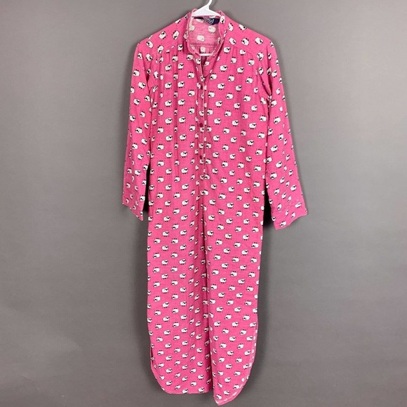 VINTAGE Woolrich Pink Sheep Flannel Long Nightgown Pajamas Size Small Made in US - Picture 4 of 5